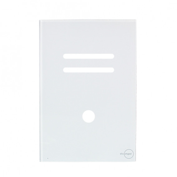Placa p/ 2 Interruptores +  Furo 4x2 - Dicompel Glass Branco